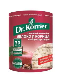 Хлебцы хрустящие Злаковый коктейль яблочный с корицей Dr.Korner 90 гр