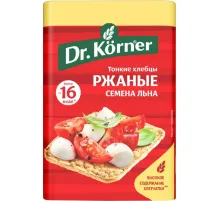 Хлебцы Dr.Korner Ржаные хрустящие с семенами льна, 100гх10шт/уп