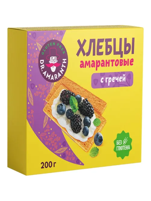 Хлебцы Dr.AMARANTH амарантовые с гречей, 200г