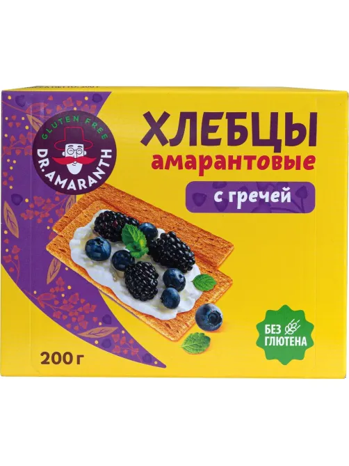 Хлебцы Dr.AMARANTH амарантовые с гречей, 200г