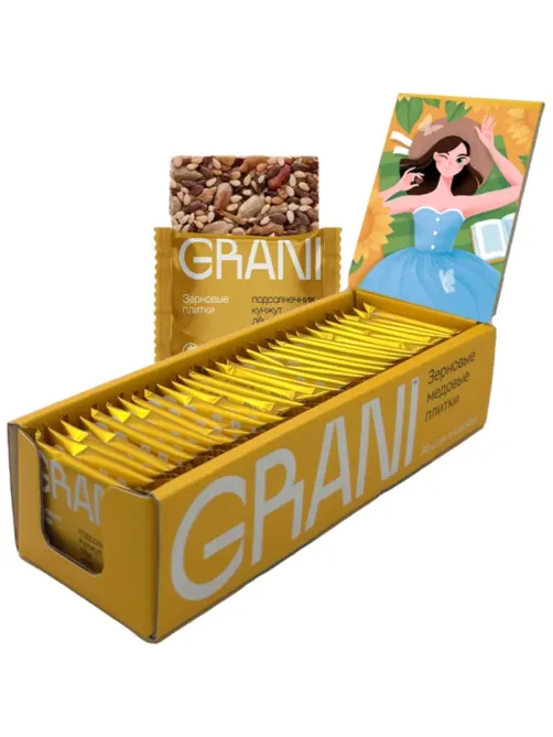 Зерновые плитки медовые GRANI 7гx30шт/уп 880706/880751