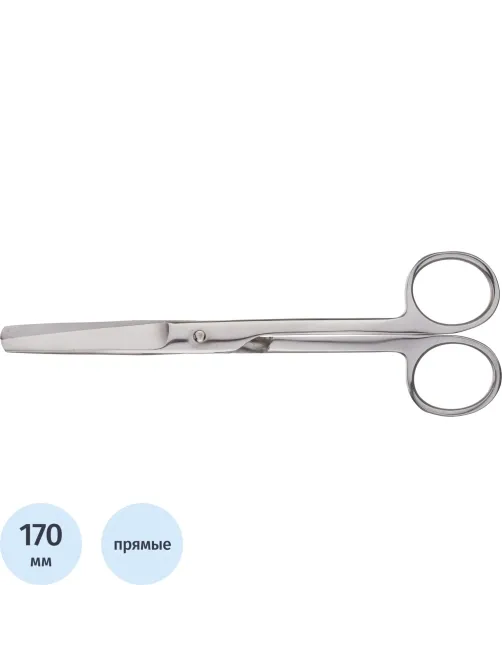 Ножницы тупоконечные прямые, 170 мм Н-236