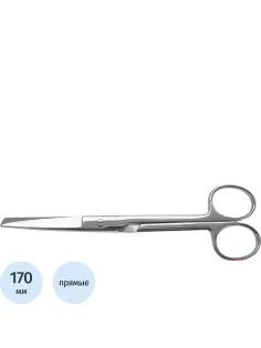 Ножницы с одним острым концом, прямые, 170 мм