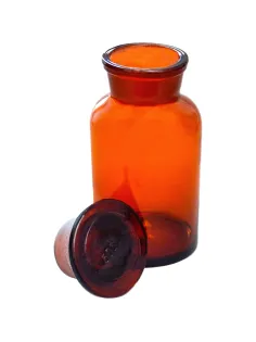 Склянка 500 мл тем. стекло, шир.горловина, притерт.пробка, 6шт/уп 10003307