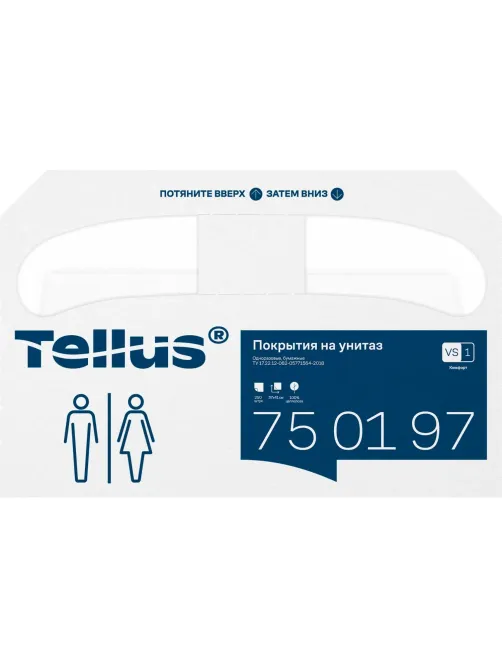 Одноразовые покрытия на унитаз Торк/Tellus V1 250л/уп 750197
