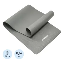 Коврик для йоги TORRES SOFT, YL10108, NBR(синт.каучук), толщина 0,8см/серый