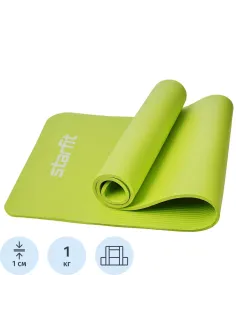 Коврик для йоги  STARFIT FM-301 NBR, 1,0 см, 183x61см,лаймовый, ЦБ-00002281