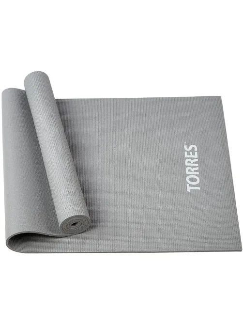 Коврик для йоги TORRES Relax 6, YL12236G, PVC 6 мм,серый