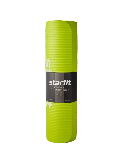 Коврик для йоги  STARFIT FM-301 NBR, 1,0 см, 183x61см,лаймовый, ЦБ-00002281