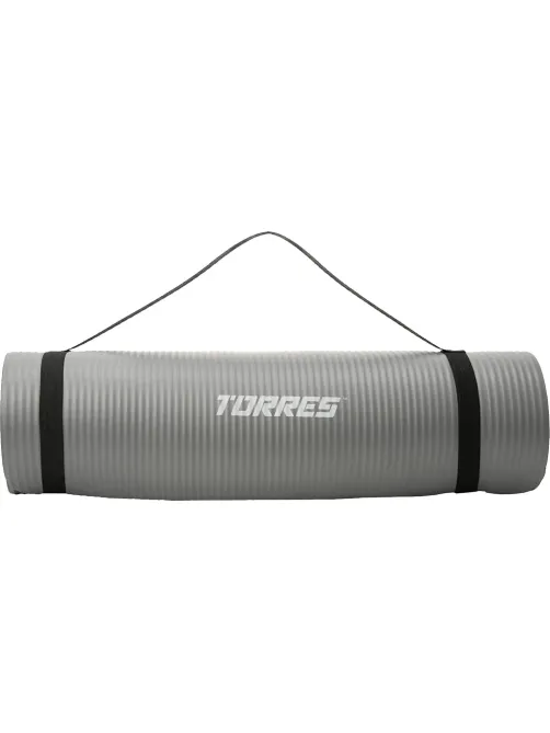 Коврик для йоги TORRES SOFT, YL10108, NBR(синт.каучук), толщина 0,8см/серый