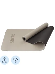 Коврик для йоги STARFIT FM-201 TPE, 0,4 см, 183x61см, черн/сер, ЦБ-00001689