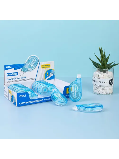 Корректирующая лента Deli Uspire 5 мм x 6 м, цвет корпуса: синий