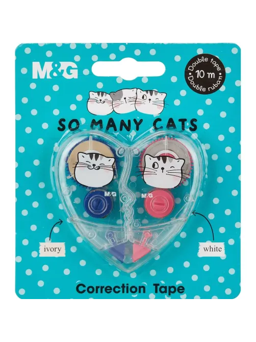 Корректирующая лента M&G So Many Cats 5мм x 5м, 2 шт.в упак, в ассорт