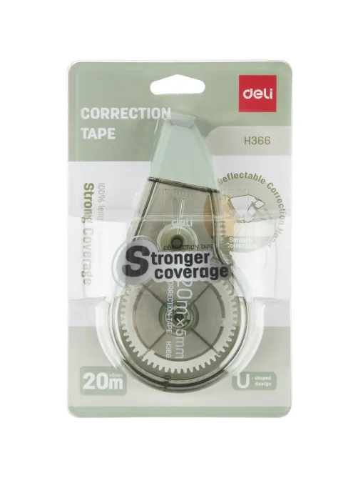 Корректирующая лента Deli EH366 5мм x 20 м, цвет в ассортим, блистер