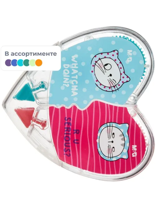 Корректирующая лента M&G So Many Cats 5мм x 5м, 2 шт.в упак, в ассорт