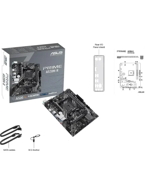 Материнская плата ASUS PRIME A520M-R, AM4, A520, 2xDDR4, mATX