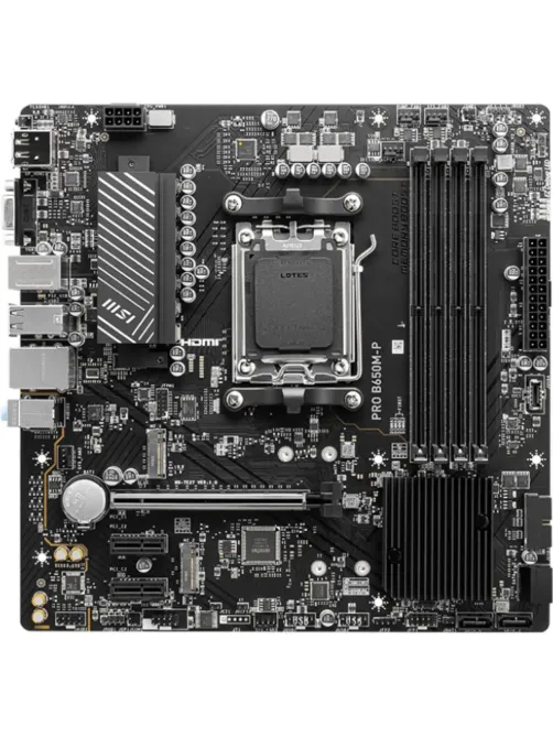 Материнская плата MSI PRO B650M-P B650, AM5, 4xDDR5, mATX