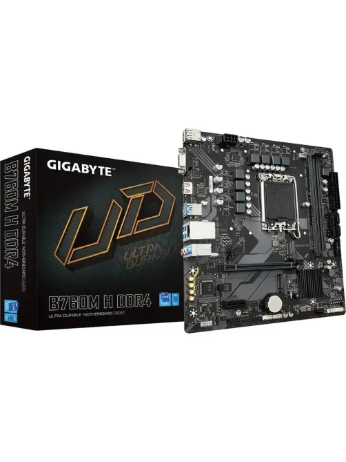Материнская плата Gigabyte B760M H DDR4, s1700, B760, 2xDDR4-3200, mATX