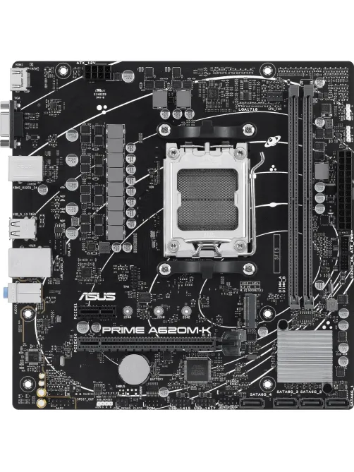 Материнская плата ASUS PRIME A620M-K, AM5, A620, 2xDDR5, mATX