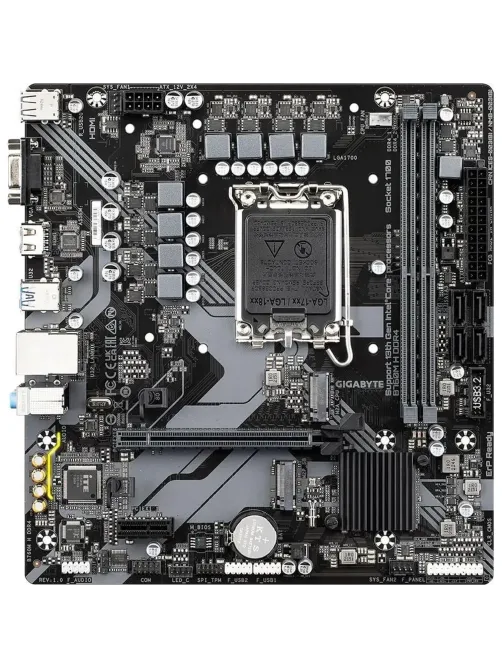 Материнская плата Gigabyte B760M H DDR4, s1700, B760, 2xDDR4-3200, mATX