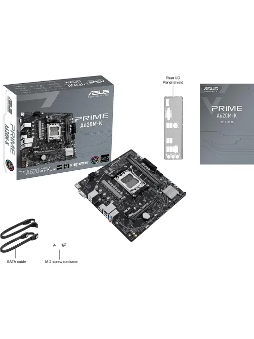 Материнская плата ASUS PRIME A620M-K, AM5, A620, 2xDDR5, mATX