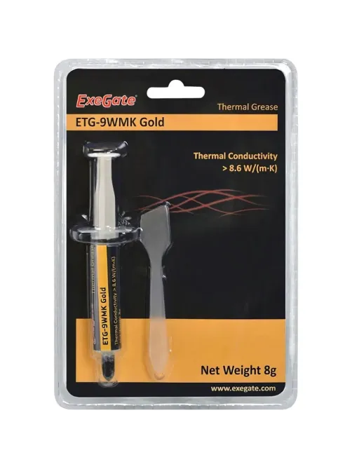 Термопаста ExeGate ETG-9WMK Gold 8г, шприц с лопаткой (EX282344RUS)