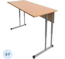 Парта MET_Школа Стол 2-м 3-7 гр. р бук/серый new