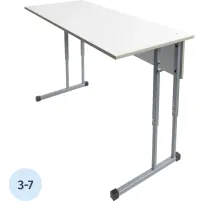 Парта MET_Школа Стол 2-м 3-7 гр. р белый/серый new
