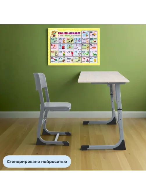 Парта MET_Стол ученический Комус Мебель Школа 2.0,2-м.5-7р.г.шамони св/сер