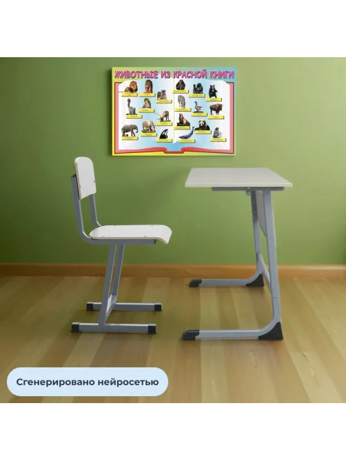 Парта MET_Стол ученический Комус Мебель Школа 2.0,2-мест.6 р.г. сер/серый