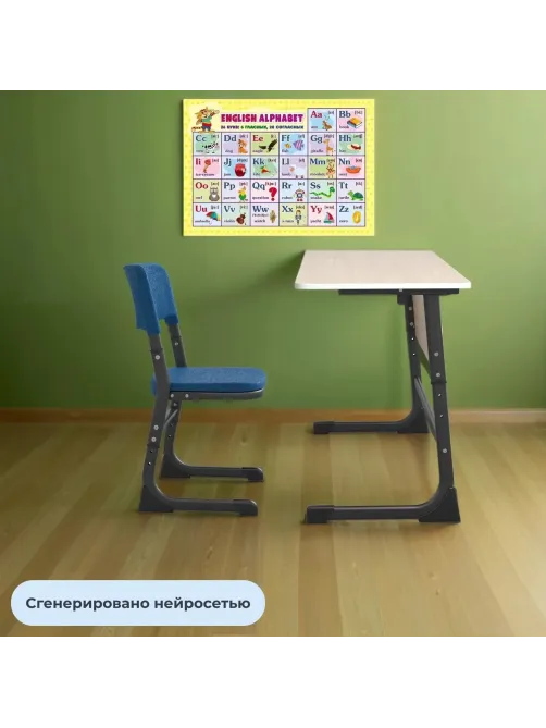 Парта MET_Стол ученический Комус Мебель Школа 2.0,2-м.зак уг.5-7р.г.бер/ант