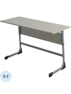 Парта MET_Стол ученический Комус Мебель Школа 2.0,2-мест.5-7 р.г.сер/серый