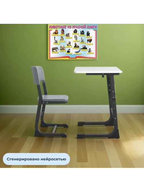 Стул ученический MET_Комус Мебель Школа 2.0,5-7р.г.Aero серый 7040/антрацит