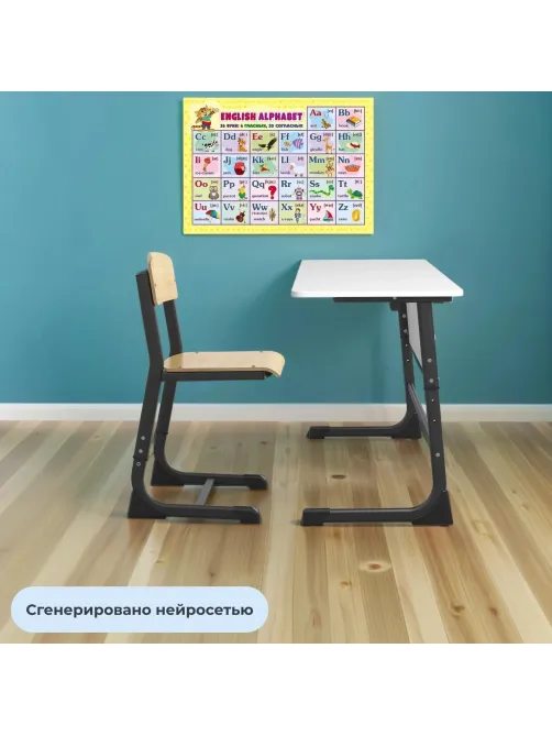 Стул ученический MET_Комус Мебель Школа 2.0, 3-5 р.г. антрацит