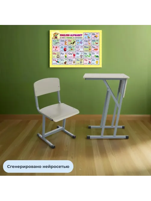 Стул ученический MET_Комус Мебель 6р.г. серый/серый New