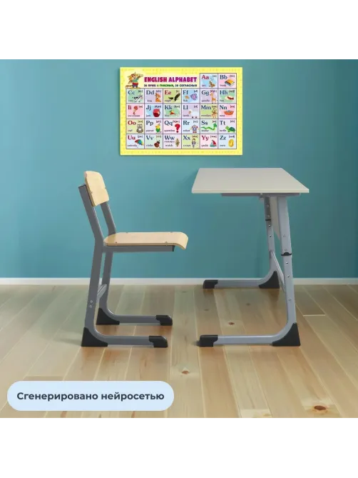Стул ученический MET_Комус Мебель Школа 2.0, 6 р.г. серый
