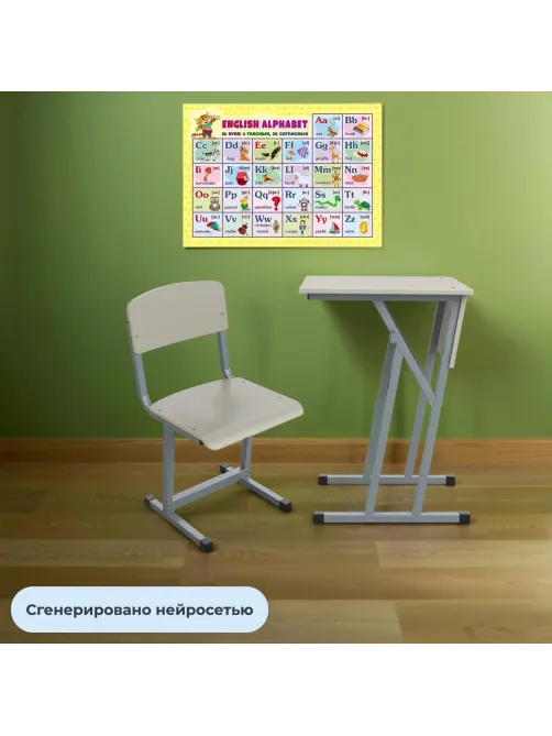 Стул ученический MET_Комус Мебель 7р.г. серый/серый New