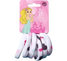 Резинка для волос Лина сердца 4см белый, набор 6шт. 7995256