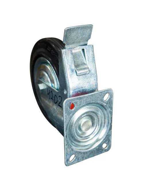 Колесо для тележки поворотное резина SCb 80 200мм с тормозом (N) 1024202