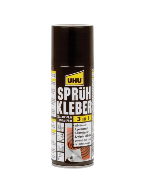 Клей -спрей универсальный UHU SPRUHKLEBER 3 в 1 200мл (48900)