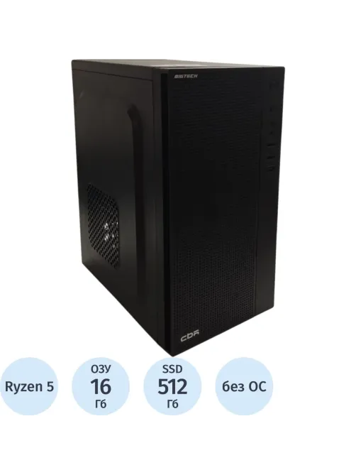 Системный блок BigTech (С898441Ц) R5 5600X/A320/16Gb/512Gb/RTX3050/W11P