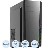 Системный блок Bigtech 5NG (R5 7600X B650,32Gb, 2x1Tb,5060 Ti,750W,No OS)