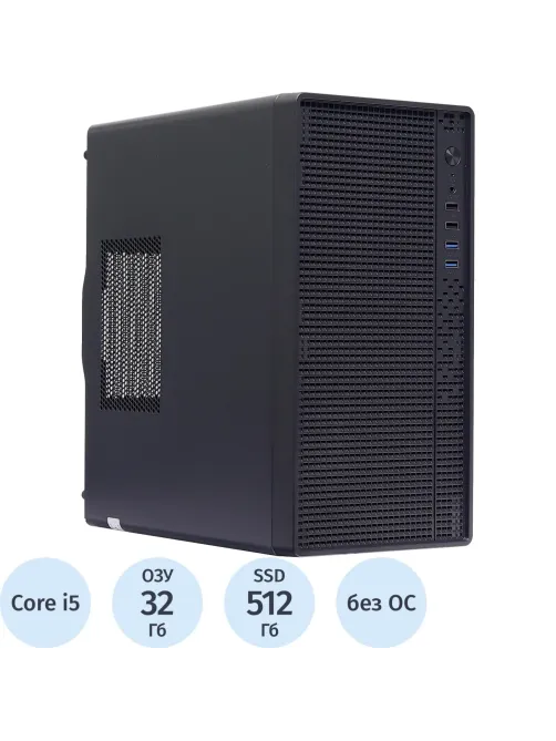 Системный блок BigTech 5NG Core i5 12400F,H610,32Gb,512Gb,RTX 5060 8Gb,NoOS