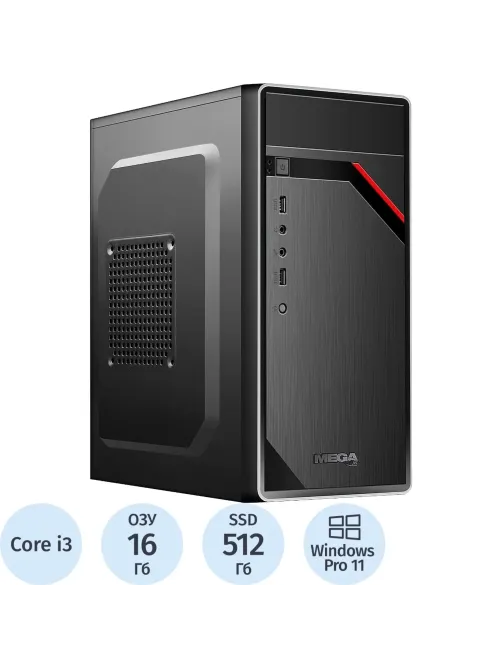 Системный блок ProMega Jet (B3-6987)i3-12100F/16Gb/SSD512 m2/GTX1650/W11P