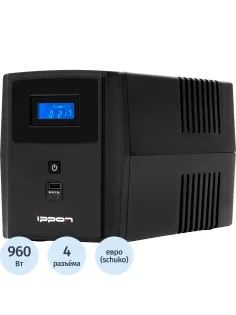 ИБП  Ippon Smart Power Pro II Euro 1600 960Вт 1600ВА черный (1029742)