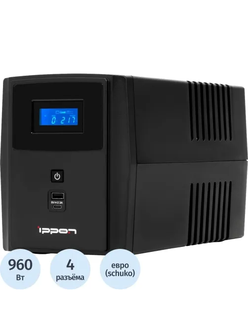 ИБП  Ippon Smart Power Pro II Euro 1600 960Вт 1600ВА черный (1029742)