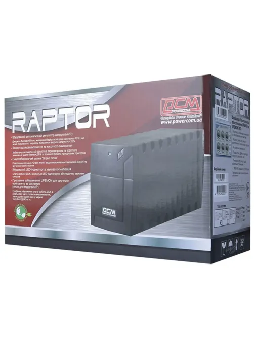 ИБП Powercom Raptor RPT-800AP EURO, лин-инт., 800ВА/480Вт, 3 EURO, USB