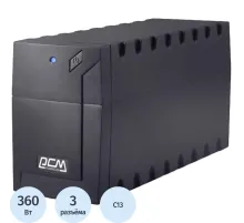 ИБП Powercom Raptor RPT-600AP, лин-инт., 600ВА/360Вт, 3xC13, USB