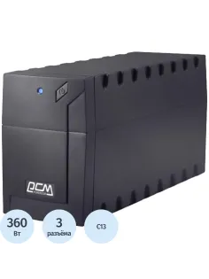 ИБП Powercom Raptor RPT-600AP, лин-инт., 600ВА/360Вт, 3xC13, USB