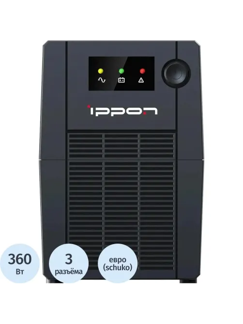 ИБП Ippon Back Basic 650S New Euro  650ВА/360Вт черный(2095134)